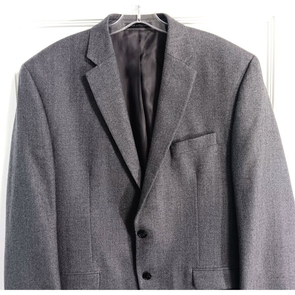 Ralph Lauren Blazer Sport Coat Men 44R Gray 100% Wool Tweed Suit Jacket 2 Button - Picture 2 of 10